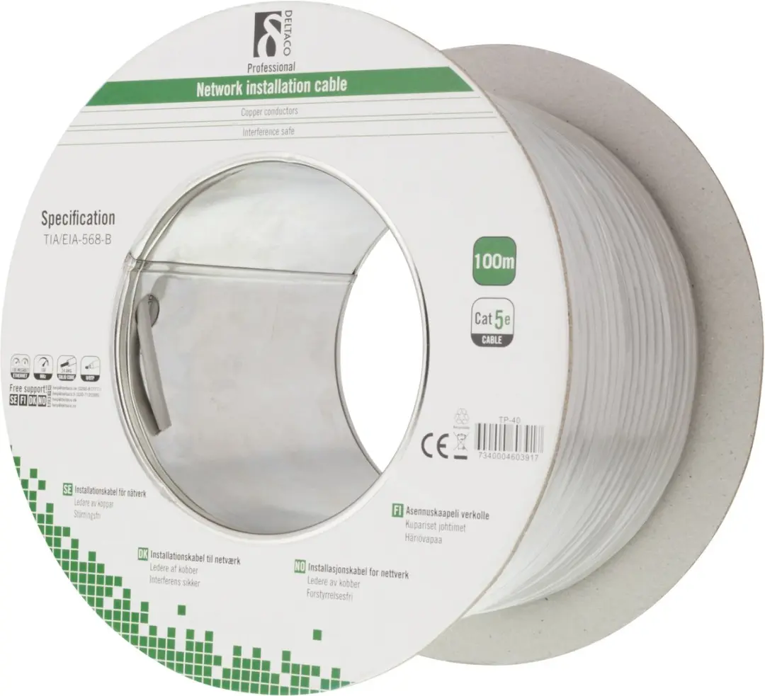Deltaco TP-40 Cat5e Netwerkkabel 100m