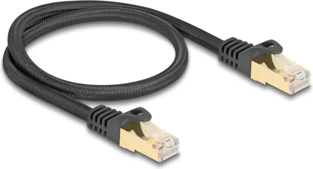 Delock Cat.6A S/FTP RJ45 Kabel 0,5m - Zwart