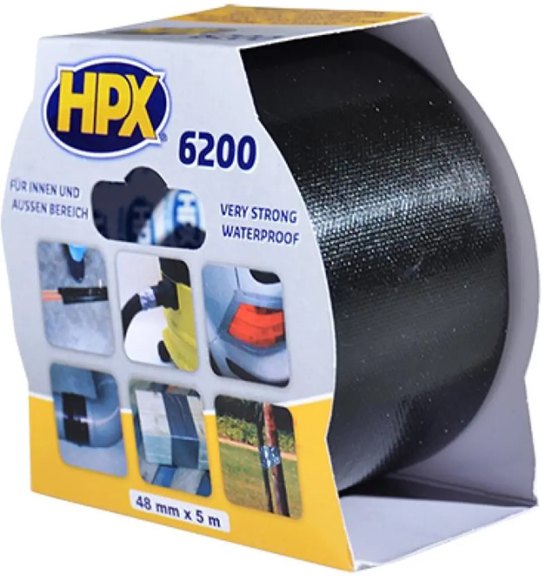 HPX Pantsertape 48mm x 5m - Zwart