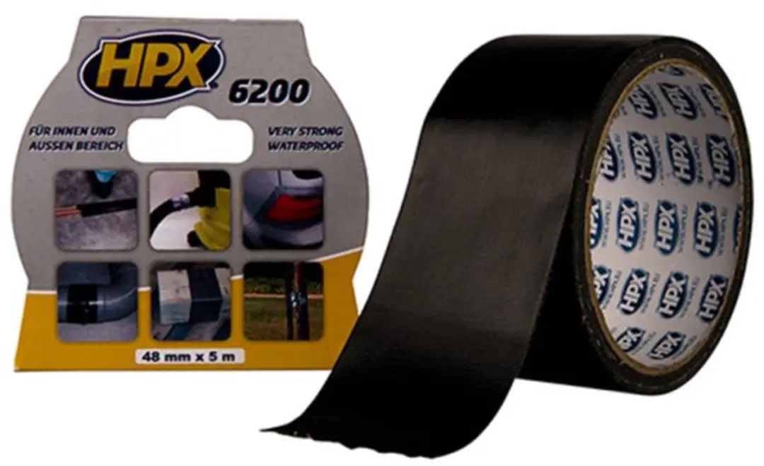 HPX Pantsertape 48mm x 5m - Zwart