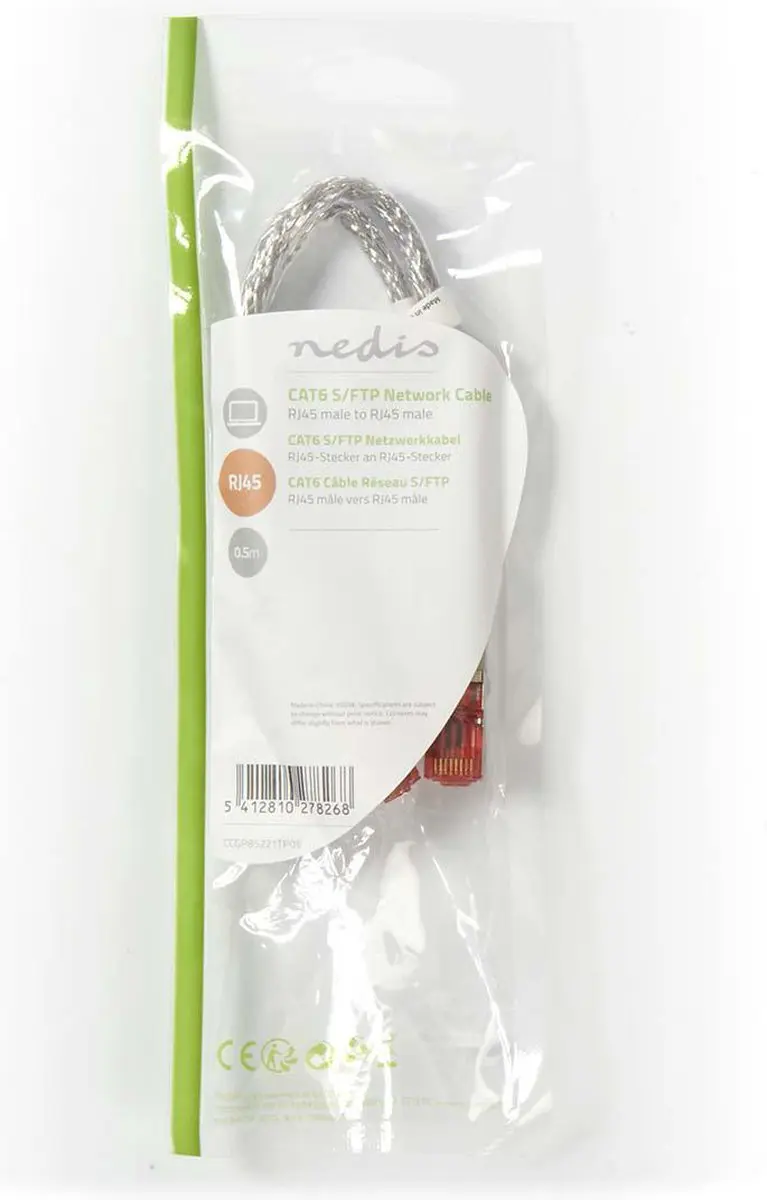 Nedis CAT6 S/FTP RJ45 Kabel 0.5m - Transparant