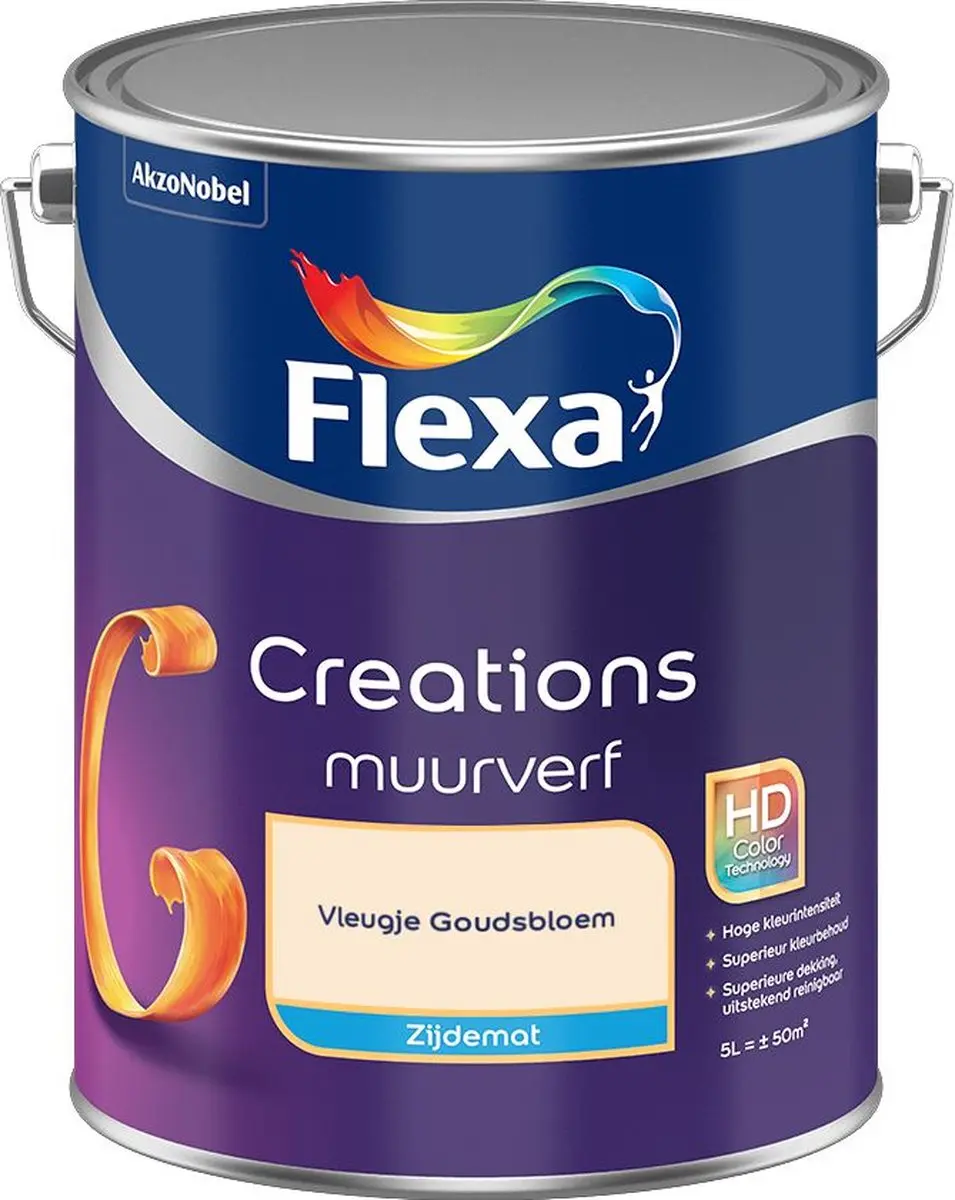 Flexa Creations Muurverf Zijdemat Vleugje Goudsbloem 5L