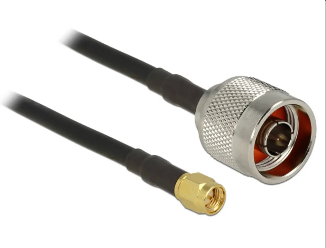 Delock SMA Kabel RG58 50 Ohm - 5m - Zwart