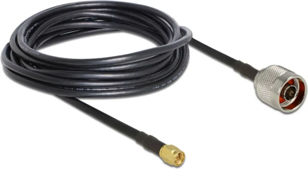 Delock SMA Kabel RG58 50 Ohm - 5m - Zwart - afbeelding 6 van 6