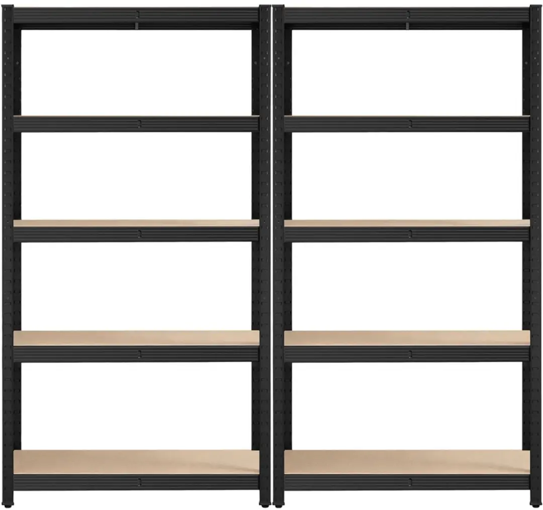 Songmics Stellingkast 2-delig - 5 lagen - Max 650 kg - Zwart