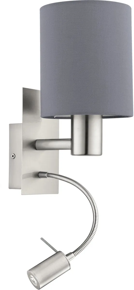 Eglo Pasteri Wandlamp E27 - Ø15cm - Nikkelmat - Warm wit
