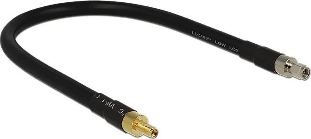 Delock SMA Verlengkabel CFD400/LLC400 - 50 Ohm - 0,40m - Zwart