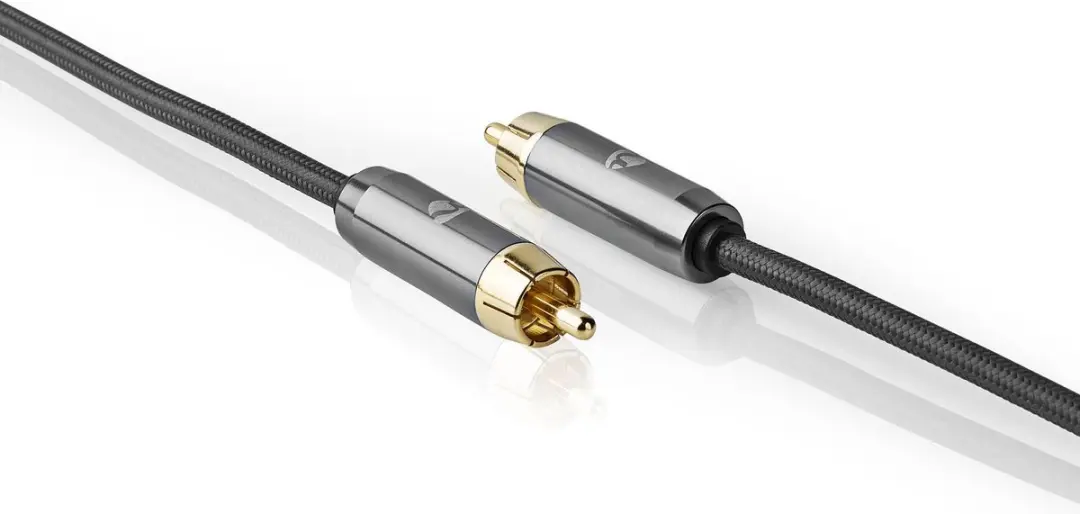 Nedis Subwooferkabel RCA - Verguld - 5m - Antraciet