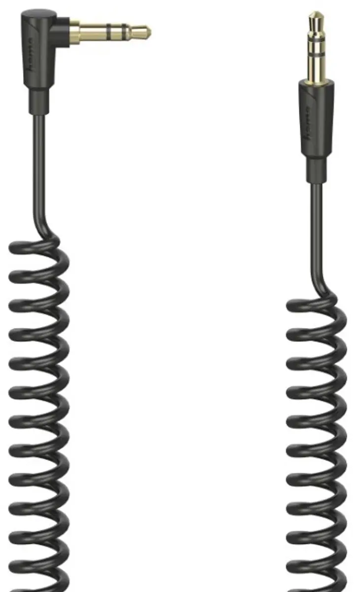 Hama Spiraalkabel Flexi-Slim 3,5-mm-jack-st. 90°- Stekker Stereo 1,5 M