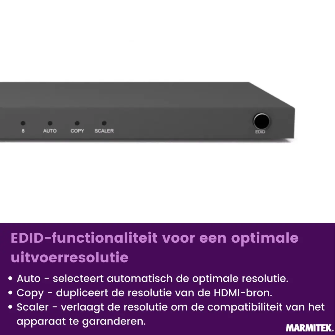 Marmitek Split 618 Pro HDMI Splitter 4K 60Hz - 1x8 Uitgangen - Anthraciet
