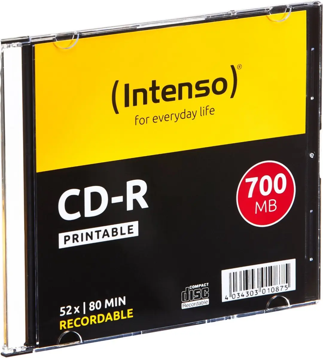 Intenso 1801622 CD-R 80 disc 700 MB 10 stuk(s) Slimcase Bedrukbaar