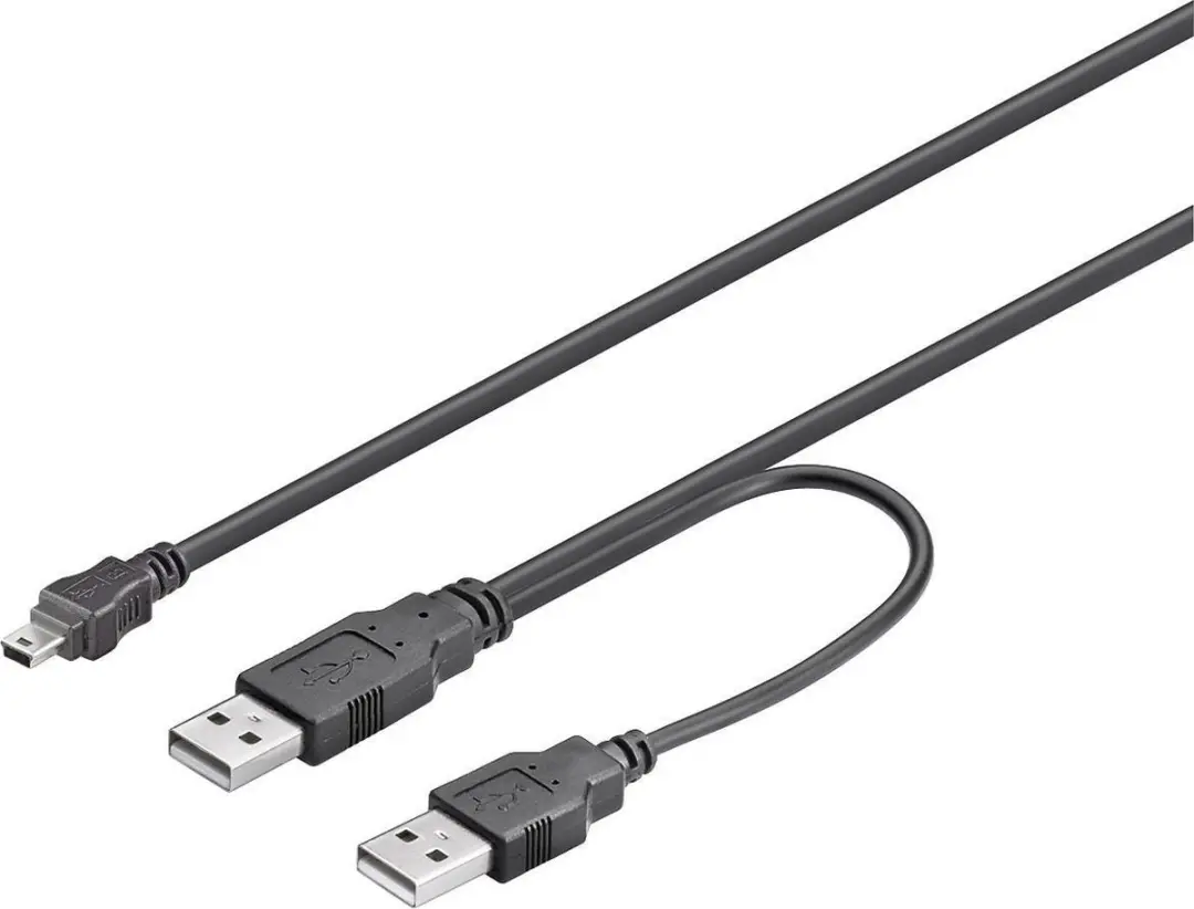 Goobay USB2.0 Y-kabel Mini 5p naar 2x USB-A