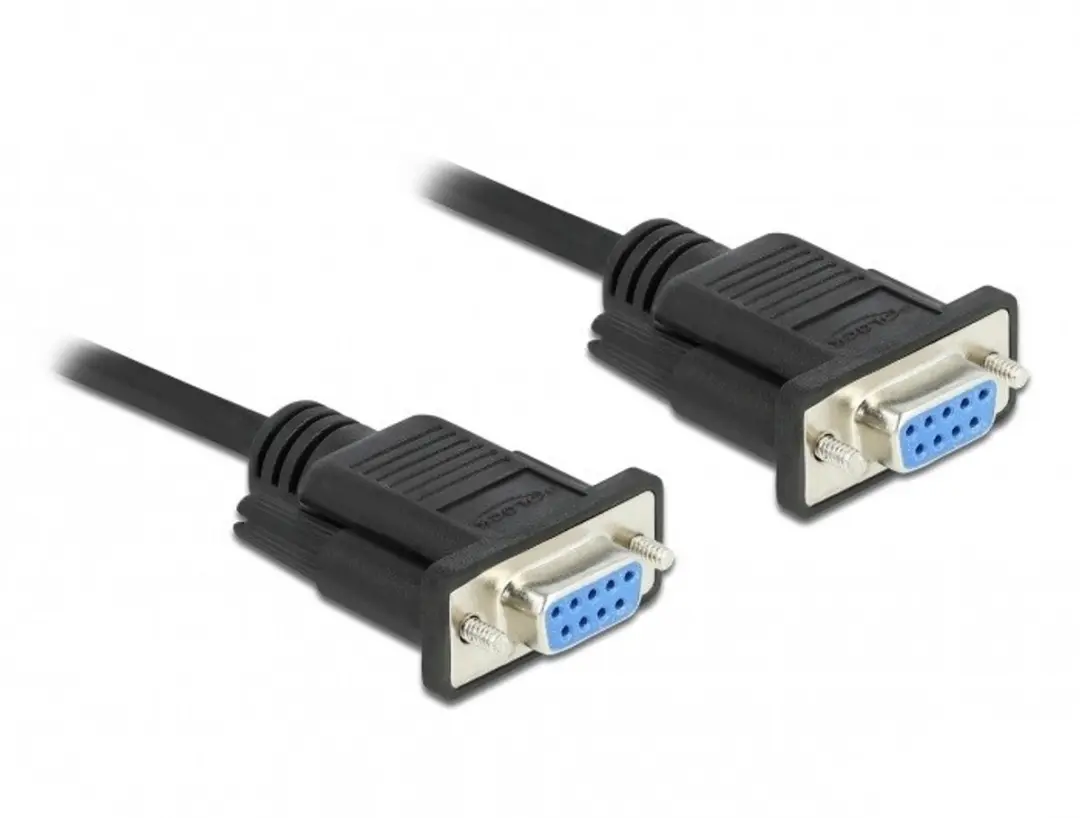 Delock RS-232 D-Sub9 Female-Female Null Modem Kabel 4m - Zwart
