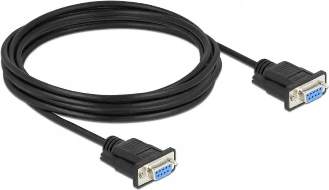 Delock RS-232 D-Sub9 Female-Female Null Modem Kabel 4m - Zwart