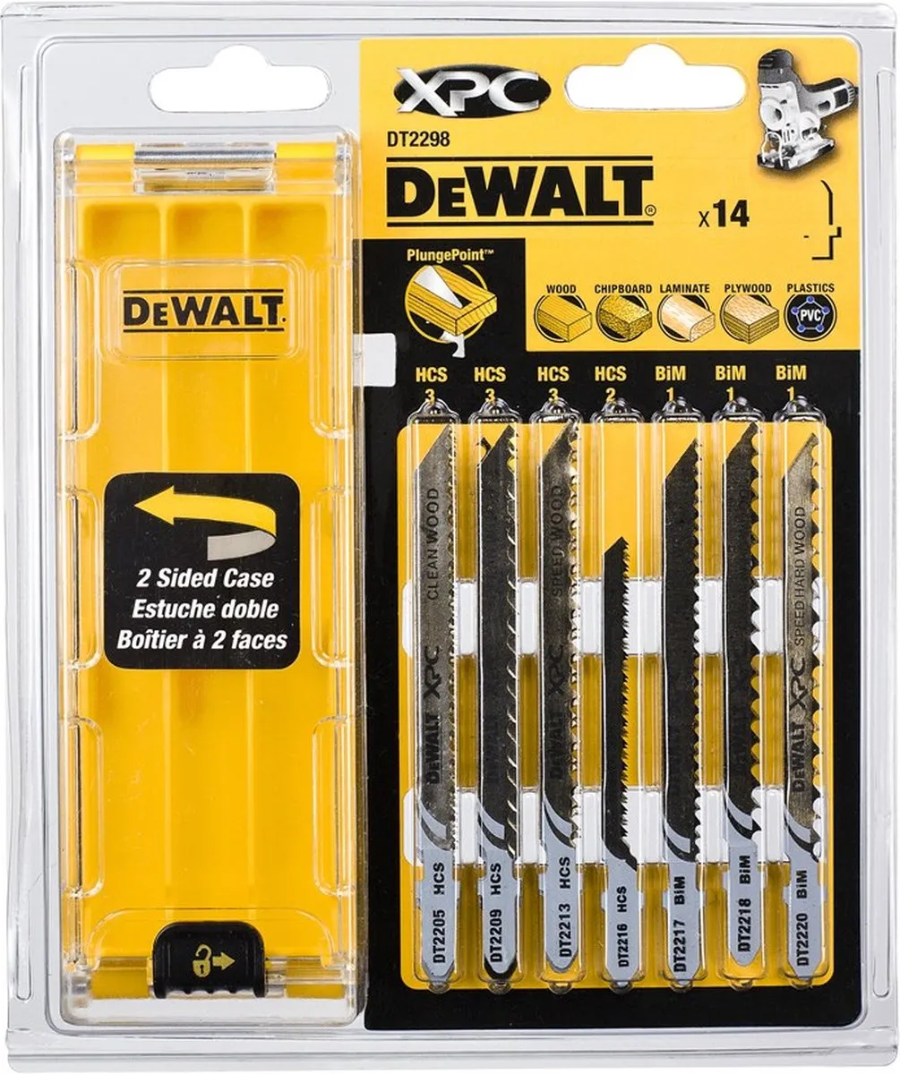 DeWalt DT2298 Decoupeerzaagbladen - 14 Stuks - Hout/Kunststof/Laminaat