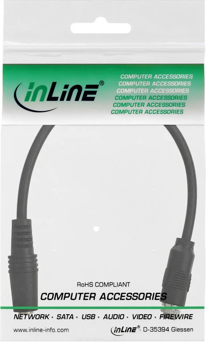 InLine 3,5mm Jack Adapter - Inbouwconnector - 0,20m - Zwart