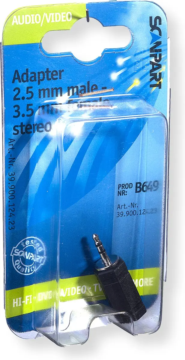 Scanpart Mini Jack Adapter 2.5mm naar 3.5mm - Zwart