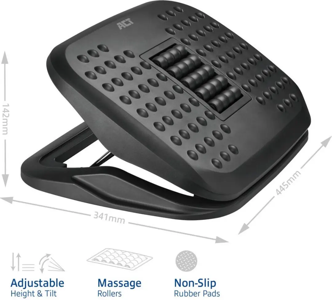 ACT AC8020 Ergonomische Voetensteun - Zwart