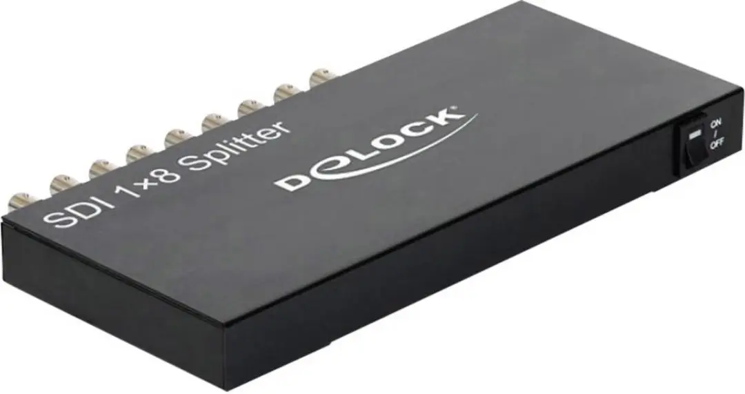 Delock 3G-SDI Splitter 1 naar 8 - Zwart