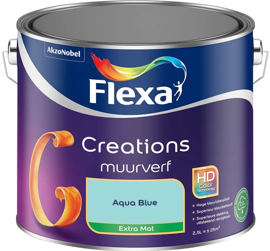 Flexa Creations Muurverf Extra Mat Aqua Blue 2,5L