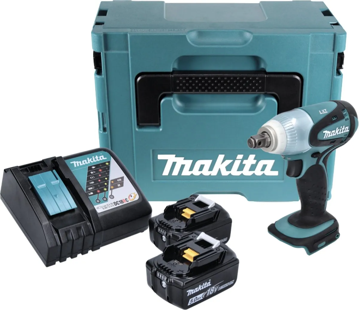 Makita DTW 251 RTJ Slagmoersleutel 18V 230Nm - 2x 5.0Ah + Lader