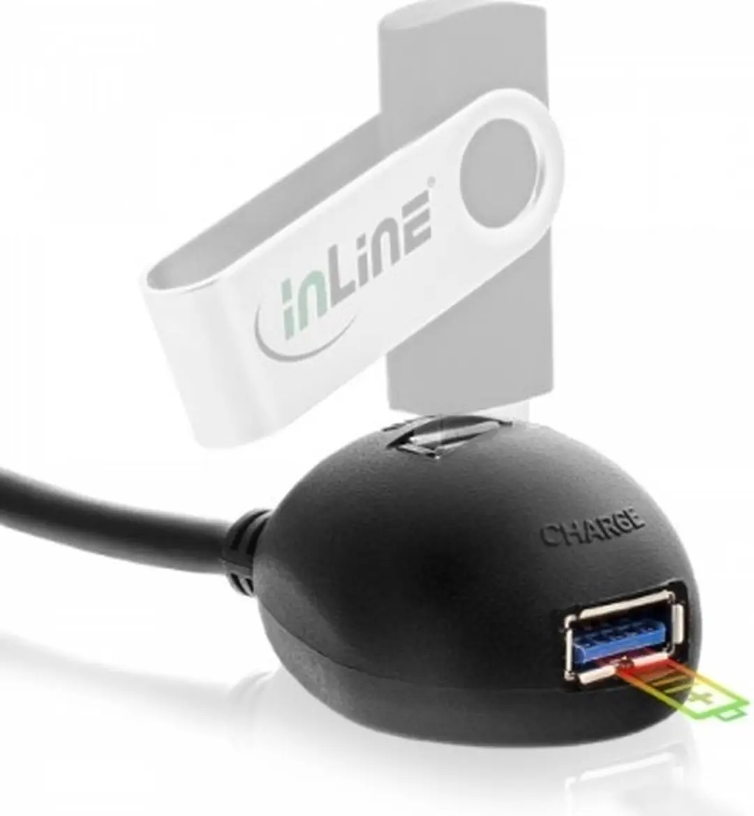 InLine USB naar 2x USB Docking Kabel 3.0 - 1m - Zwart