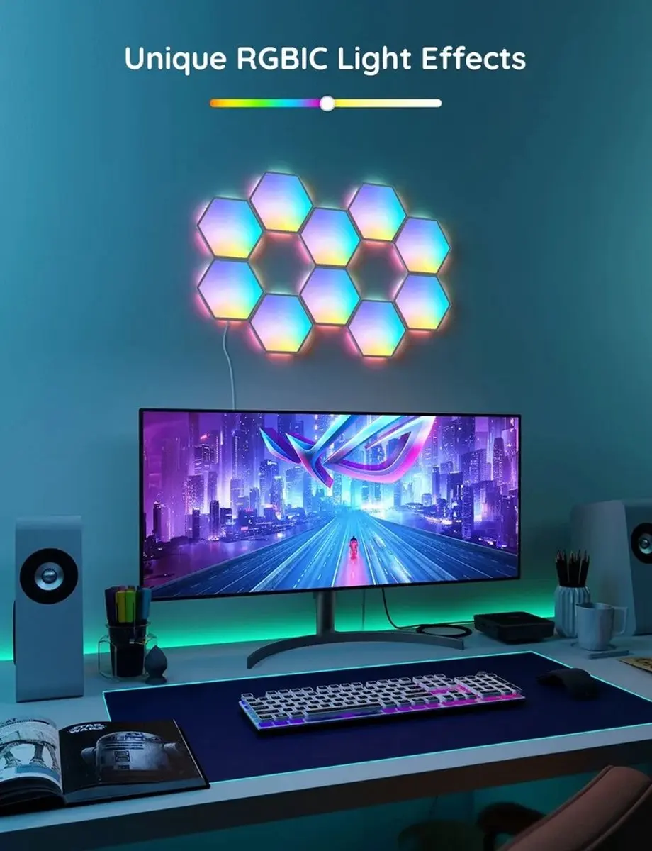 Govee B6061301-OF-EU Hexagon Wandpanelen RGBIC - 10 Stuks - Wit