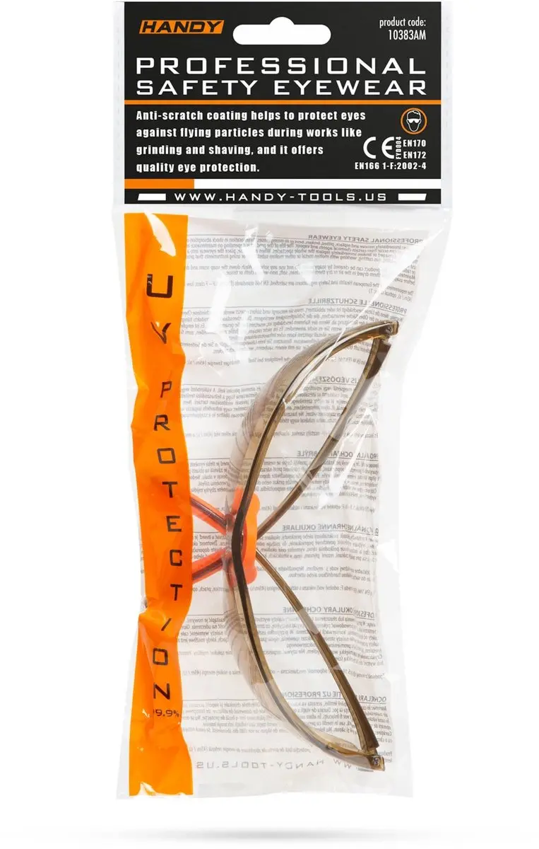 Handy Veiligheidsbril - Amber Lenzen - UV-Bescherming EN166/170/172
