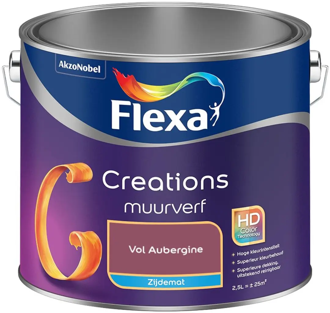 Flexa Creations Muurverf Zijdemat Vol Aubergine 2,5L
