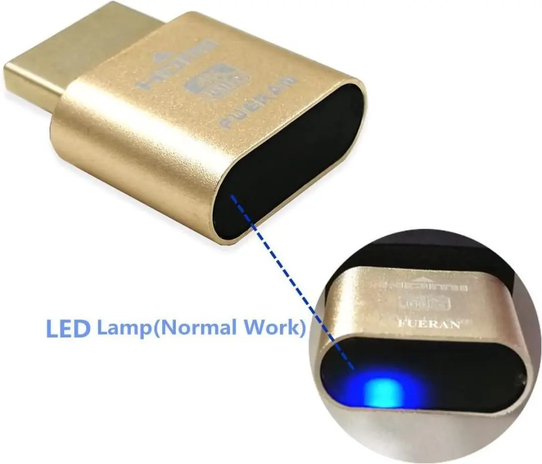 NÖRDIC HDMI-EMU Dummy Plug - HDMI 4K - Goud