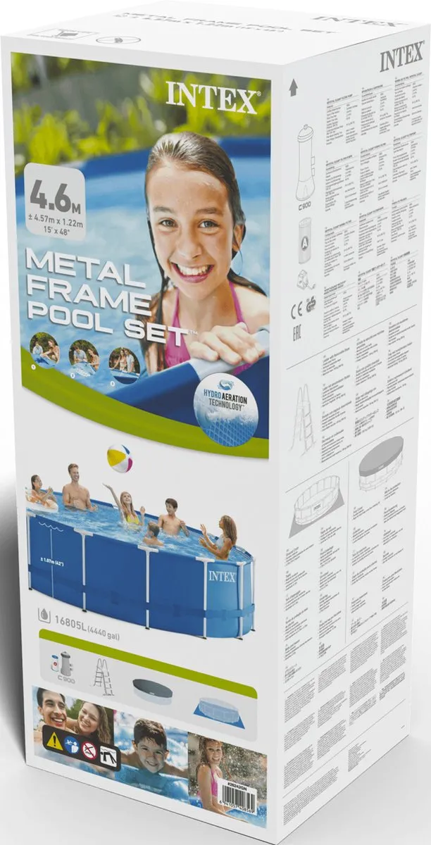 Intex Metal Frame Pool 28242GN - Ø457cm x 122cm - Blauw