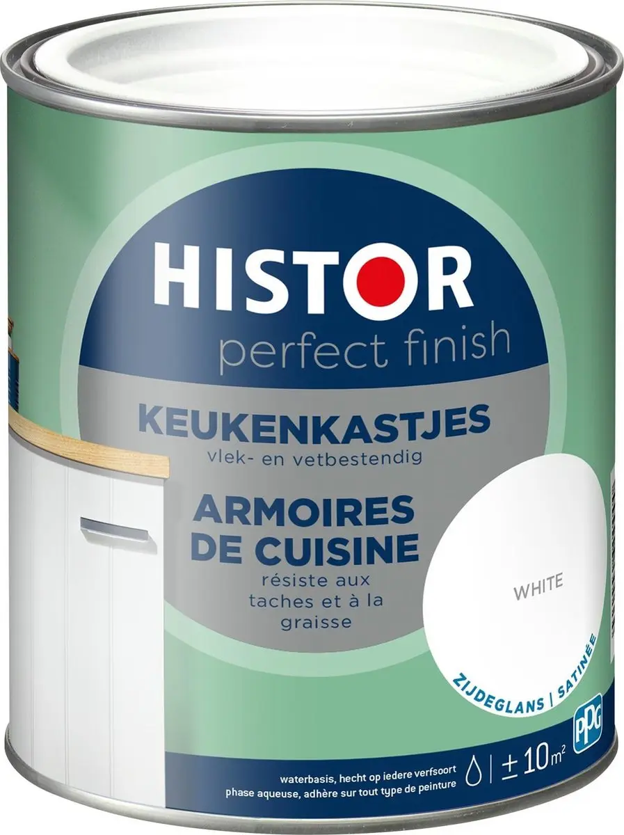 Histor Perfect Finish Keukenkastjes Zijdeglans 0.75L - Wit