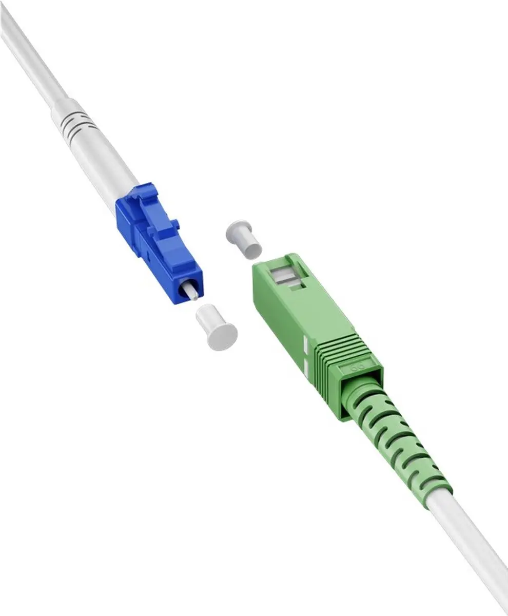LC/UPC - SC/APC Simplex FTTH kabel | OS2 | wit | LSZH | 20 meter