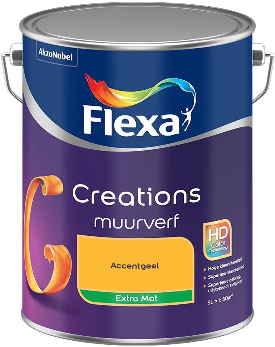 Flexa Creations Muurverf Extra Mat Accentgeel 5L