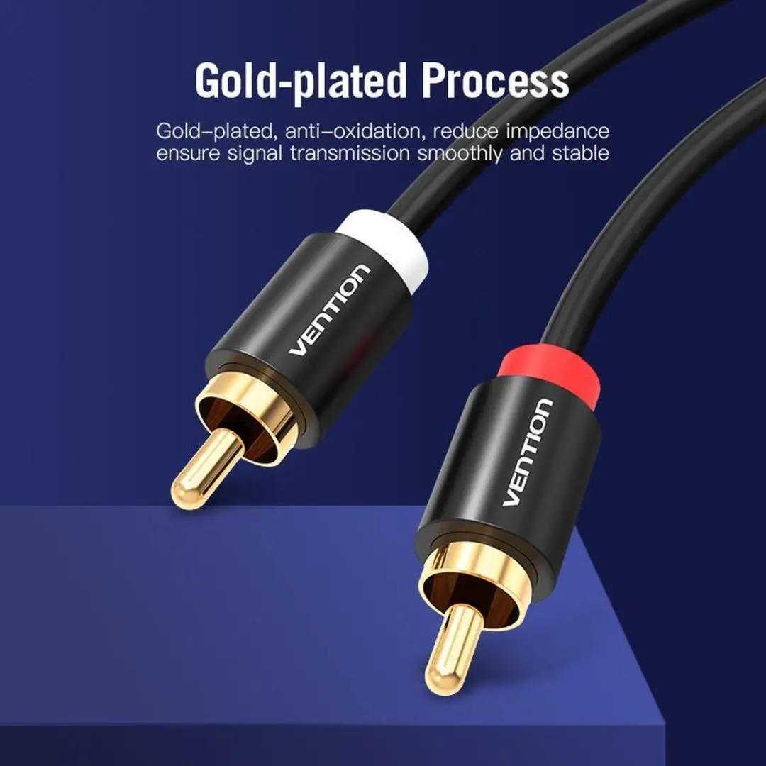 Vention Audiokabel 2xRCA M-M 2m - Transparant