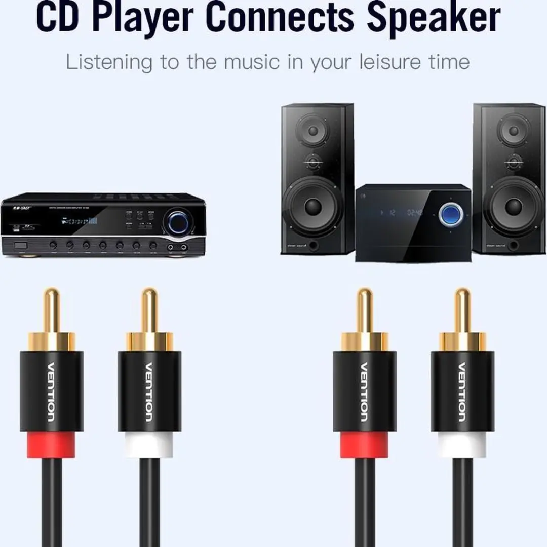 Vention Audiokabel 2xRCA M-M 2m - Transparant