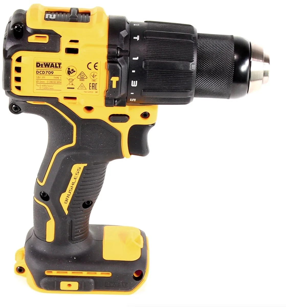 DeWalt DCD709N Klop-/schroefboormachine 18V XR - 2 snelheden
