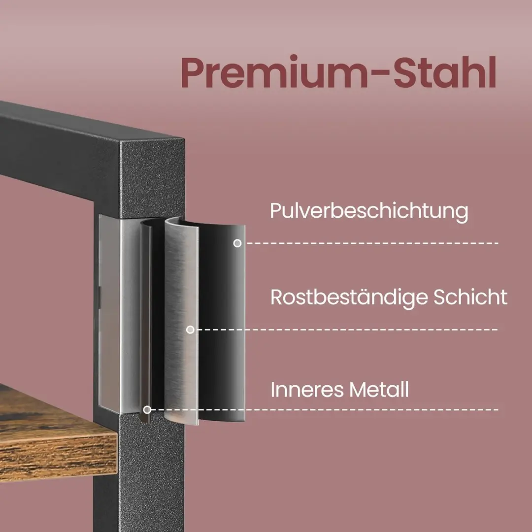 Songmics Vrijstaand Opbergrek 5 Niveaus - Vintage Bruin/Zwart