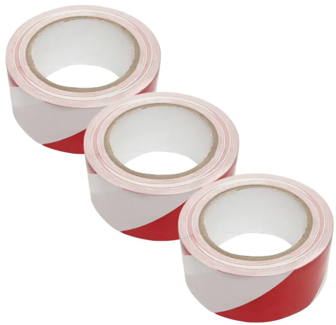 Deltafix Vloermarkeringstape 33m x 50mm Rood/Wit