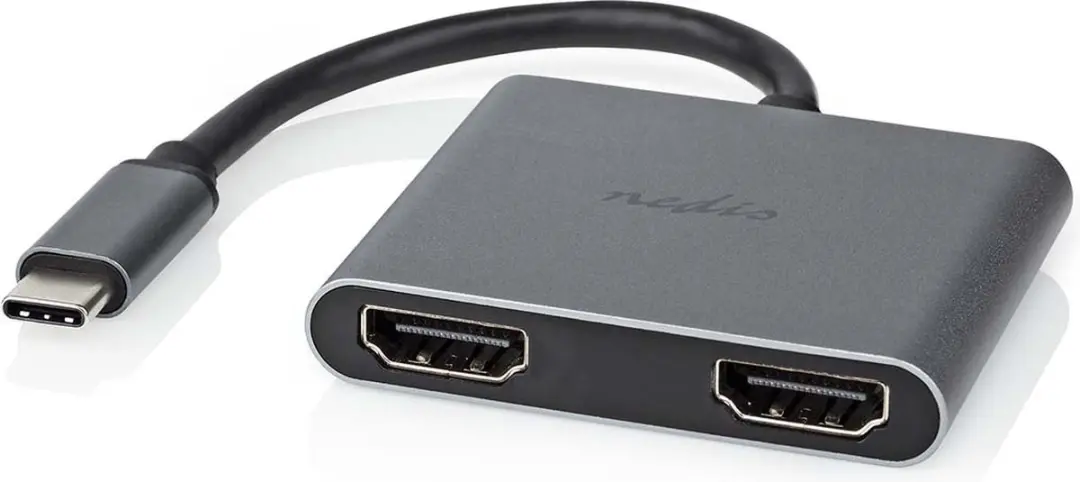 Nedis CCGP64670BK01 USB Multi-Port Adapter - USB-C naar 2x HDMI - 0,1m - Zwart
