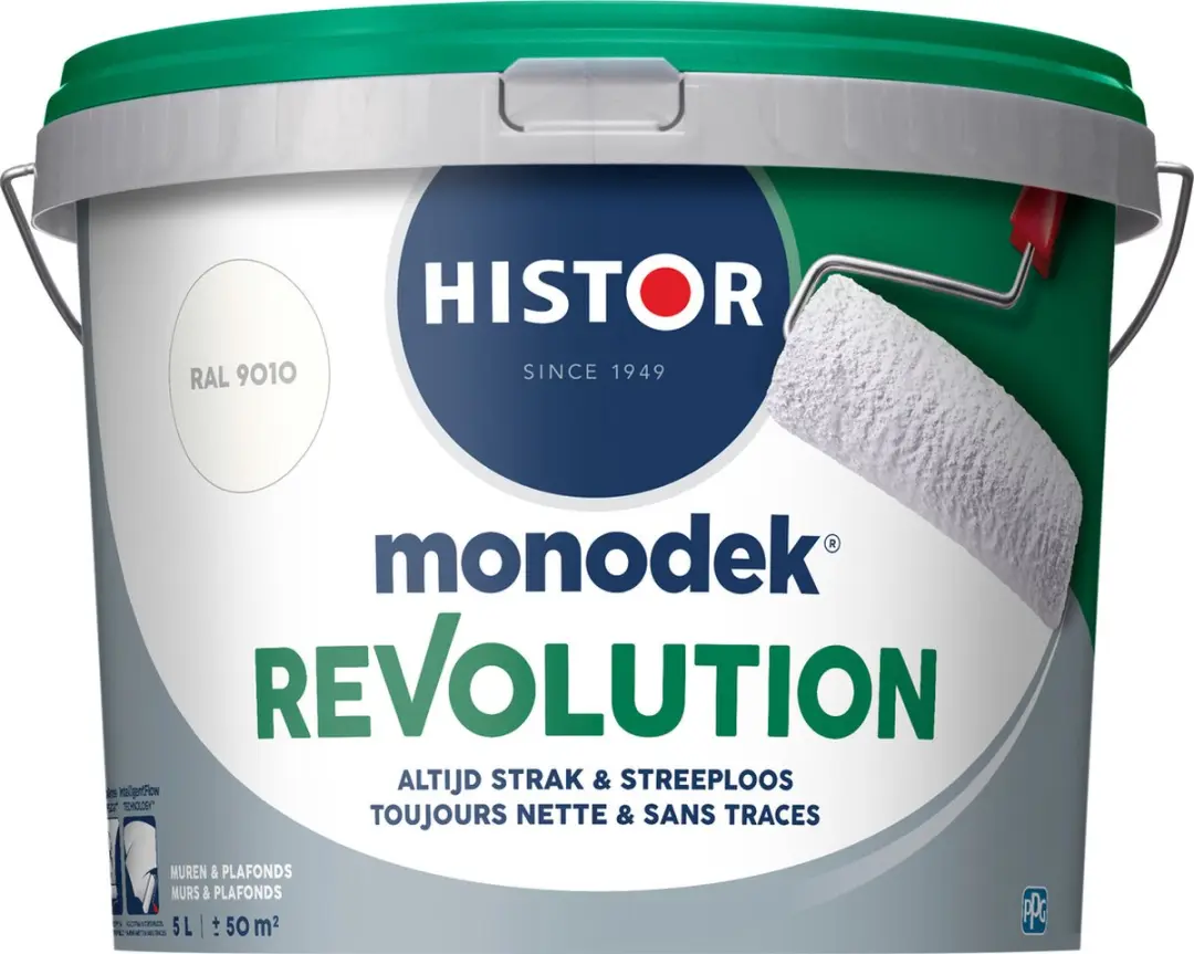 Histor Monodek Revolution Muurverf Mat RAL 9010 5L