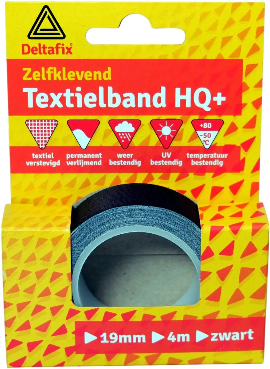 Deltafix Textielband 19mm x 4m - Zwart