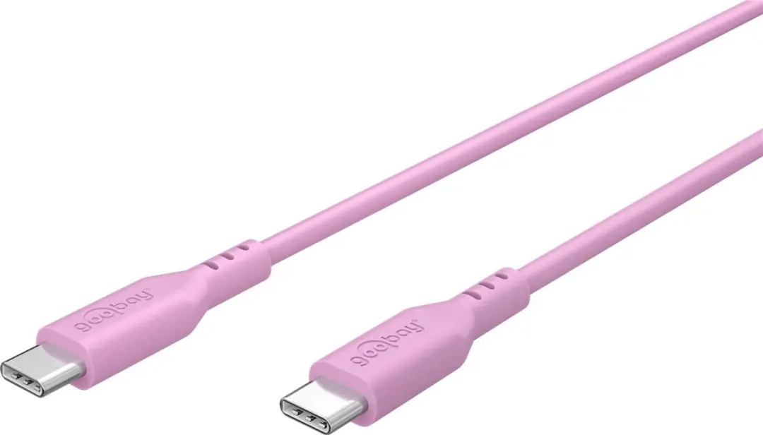Goobay USB-C Siliconen Kabel 60W 1,5m - Roze