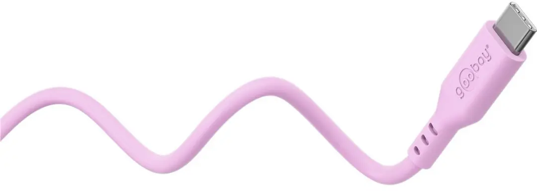 Goobay USB-C Siliconen Kabel 60W 1,5m - Roze