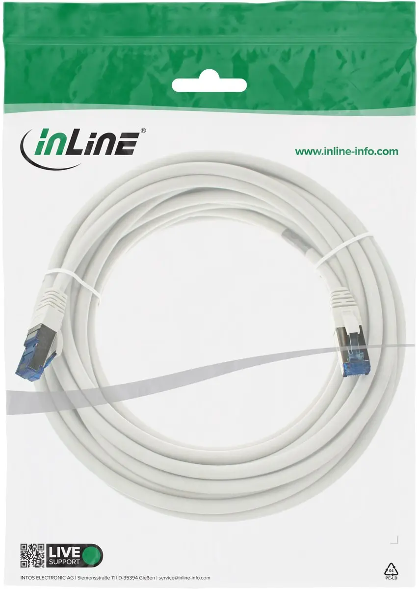 InLine Patchkabel S/FTP Cat.6A 15m Wit
