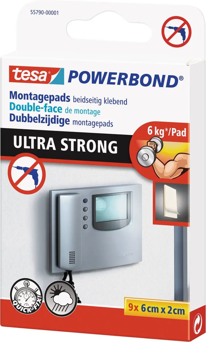 Tesa Powerbond Montagetape Pads 18 Stuks