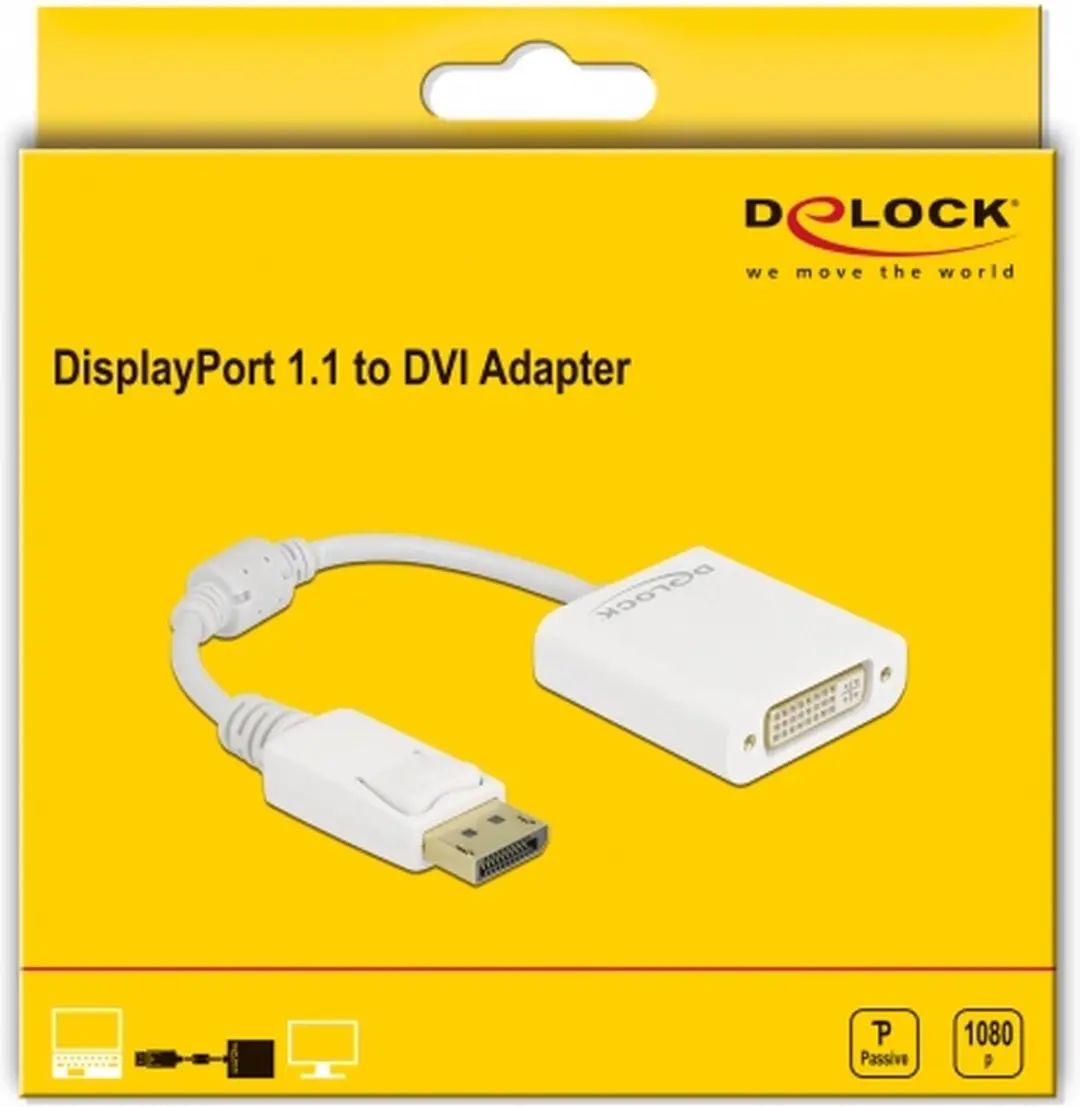Delock DisplayPort 1.1 naar DVI Adapter - Wit
