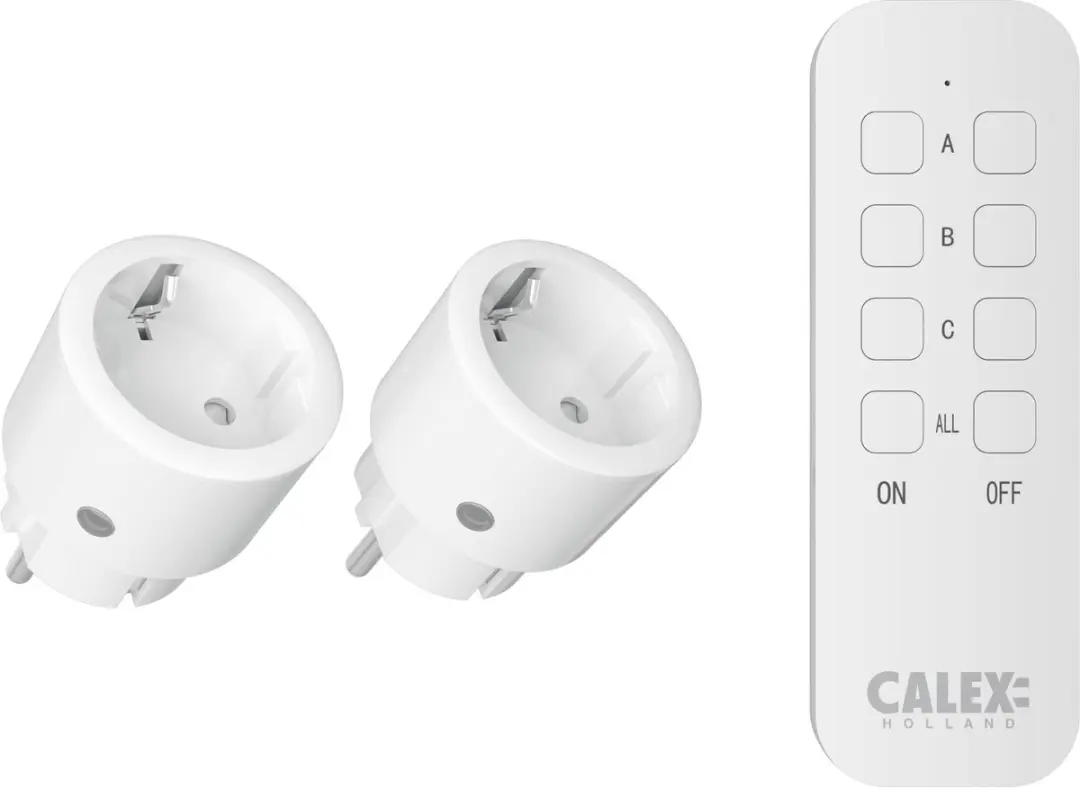 Calex Draadloze Schakelset 2300W - 2x Schakelaar + Afstandsbediening Wit