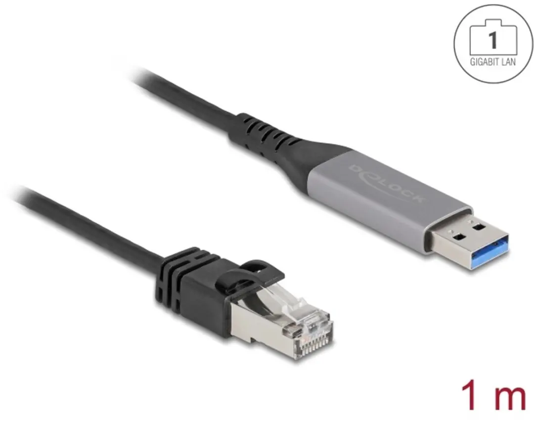 Delock USB LAN Kabel Type-A naar RJ45 Gigabit 1m