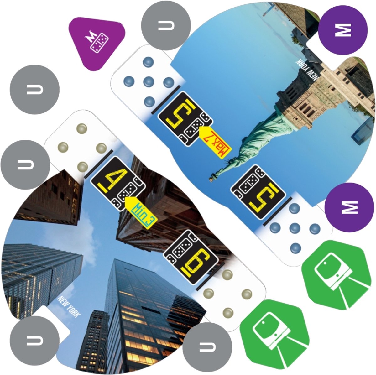 Tactic Metro Domino: New York Edition – Bordspel – Luxe Uitvoering – Strategisch Dominospel met Stations en Metrofiches – Vanaf 10 Jaar – 2 tot 4 Spelers